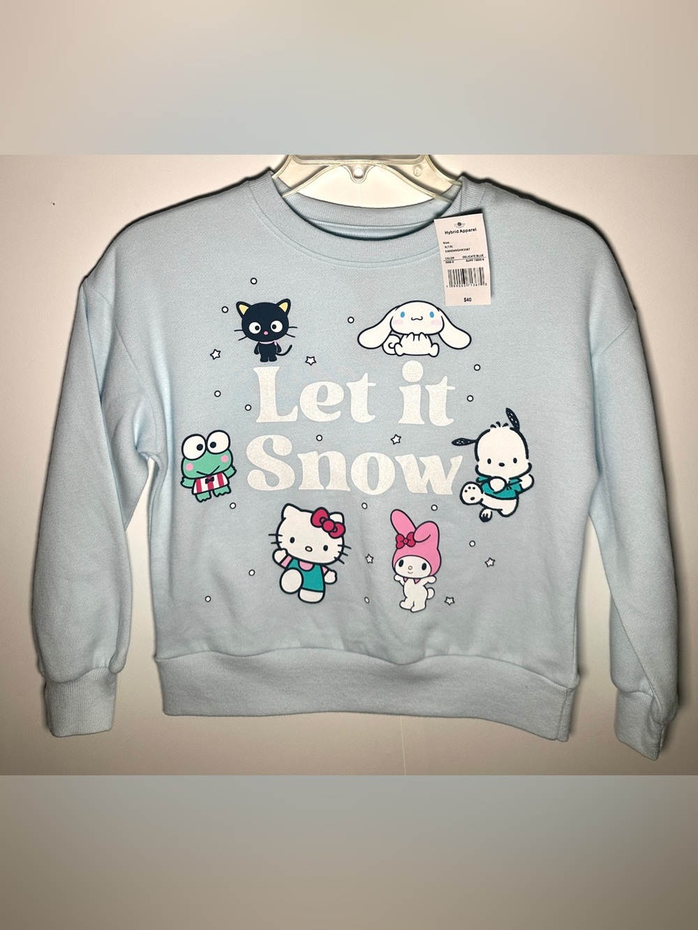 Hybrid Apparel Delicate Blue Sanrio Character Crewneck Sweatshirt